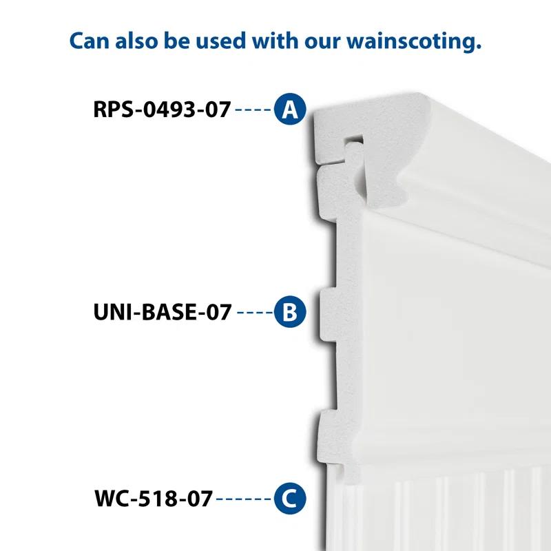 Architectural Products by Outwater L.L.C. Plastic 1 In. X 2-5/8 In. X 96 In. Length Wall Base in Off White (Set of 9)