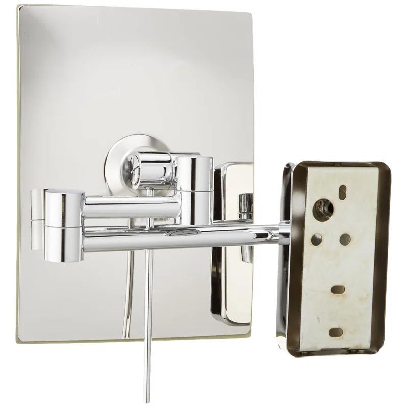 Wrought Studio™ Wall Mount Makeup Mirror with 5X Magnification - 8.75” x 6.5” Rectangular Mirror Extends 14”