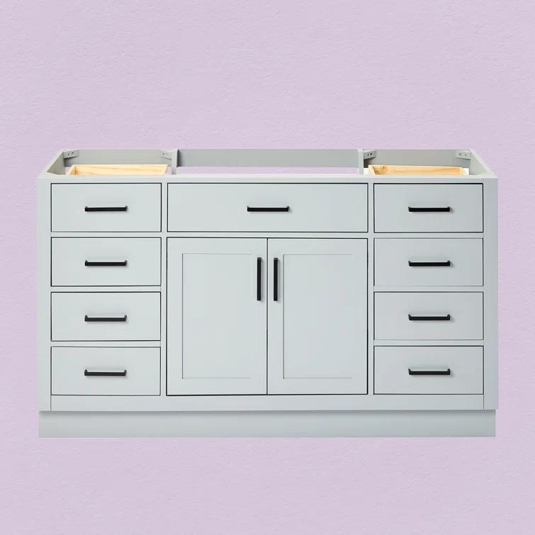 Ariel T060s-Bc Hepburn 60" Single Free Standing Vanity Cabinet Only - Grey