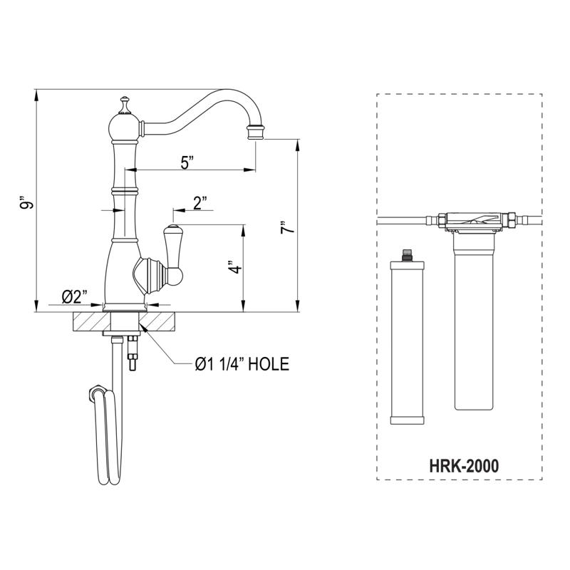 Perrin & Rowe U.KIT1621L-IB-2 Edwardian Filter Kitchen Faucet Kit