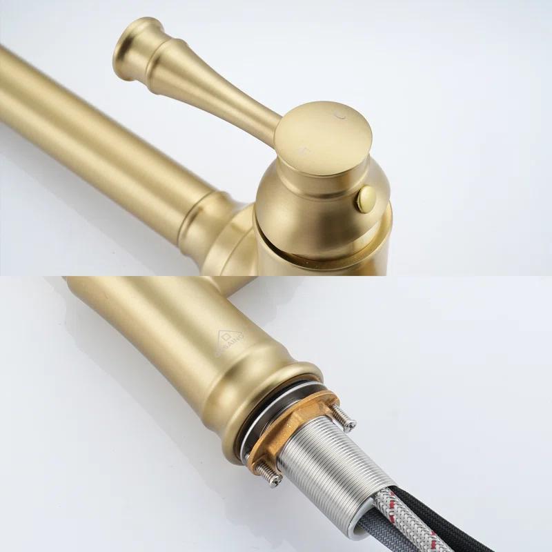 CASAINC 1.8 GPM Single-Handle Pull-Down Kitchen Faucet Single Hole Faucet