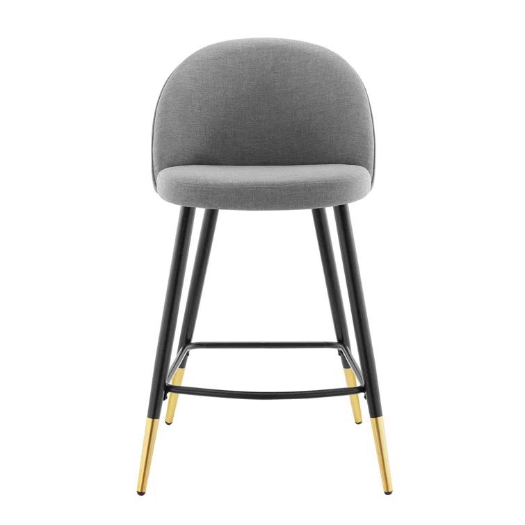 Everly Quinn Cordial Performance Velvet Counter Stools (Set of 2)