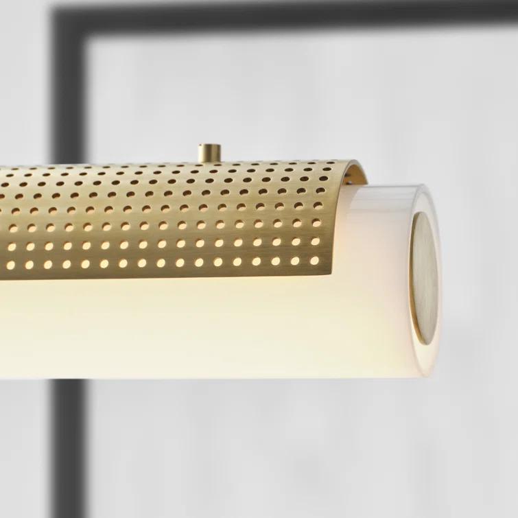 Modern Precision 50'' Brass and Crystal LED Linear Chandelier