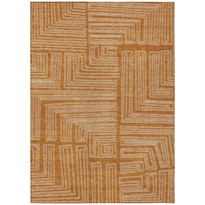 Machine Washable Indoor/Outdoor Chayden ACN1045 Paprika Rug