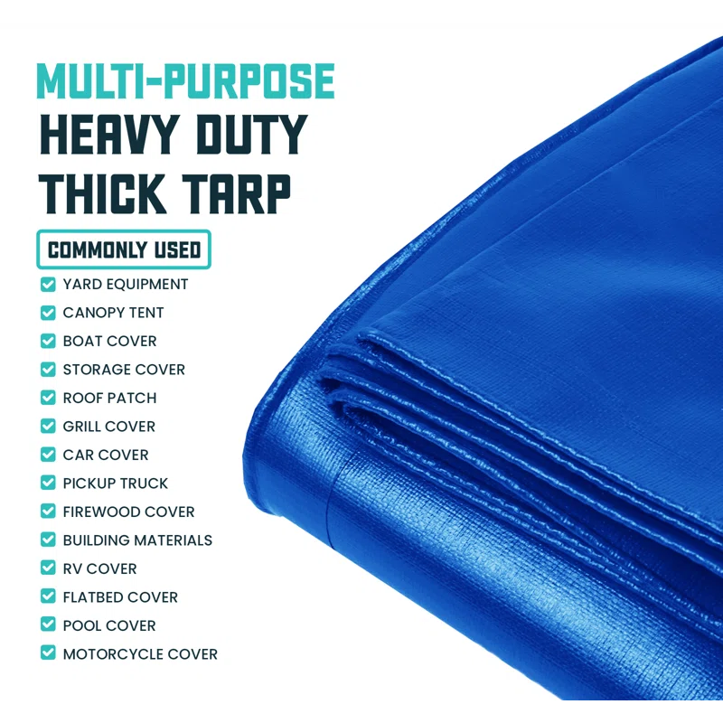 Core Tarps 16 Mil Heavy Duty Polyethylene Tarp, Waterproof, UV Resistant