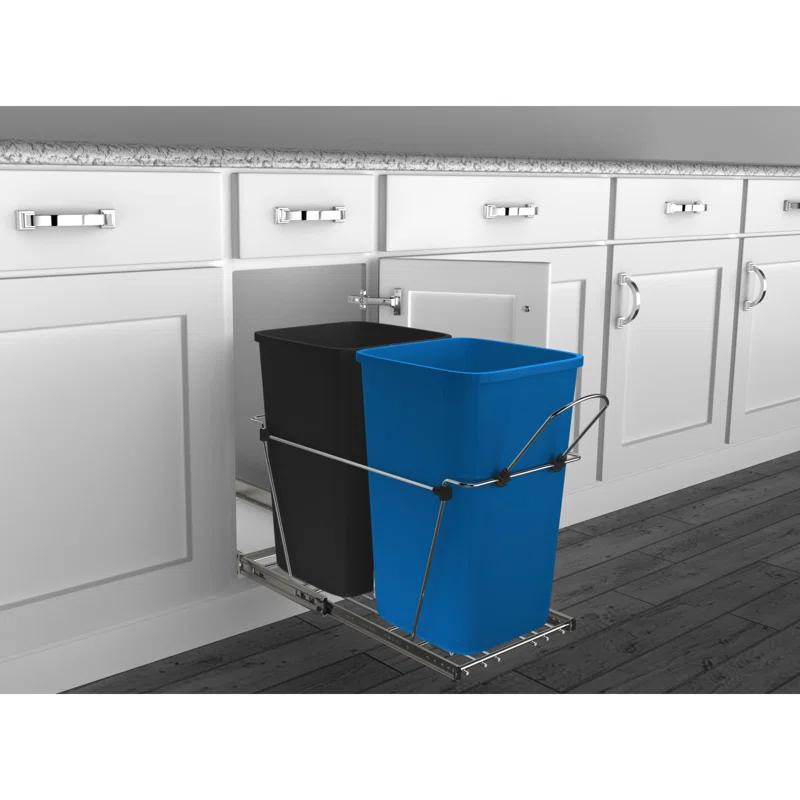 Rev-A-Shelf Rev-A-Shelf Double Pull Out Trash Can 35 Qt for Kitchen