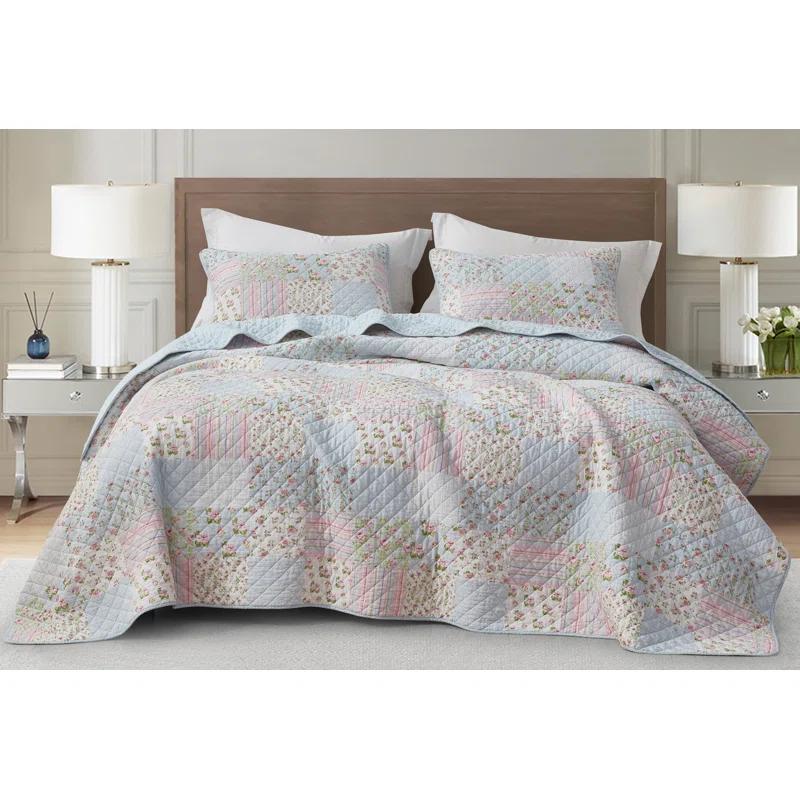 Chezmoi Collection Holly Cotton Patchwork Quilt Set