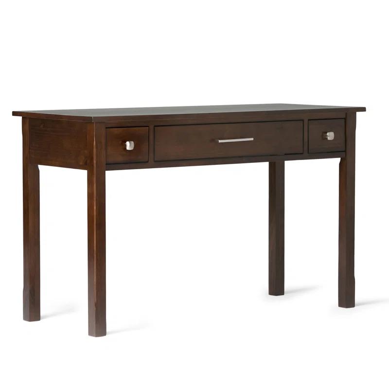 Simpli Home Avalon Solid Wood Desk with Keyboard Tray and Storage