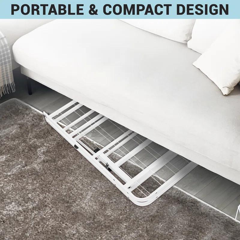 Alwyn Home Muscoy 14" Foldable Steel Bed Frame, No Box Spring Needed, Underbed Storage , Easy Assembly