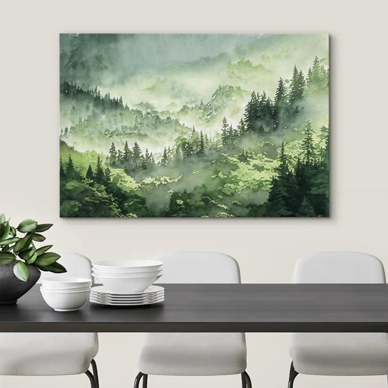 IDEA4WALL Woodland Forest Landscape " Green Pine Tree Forest "