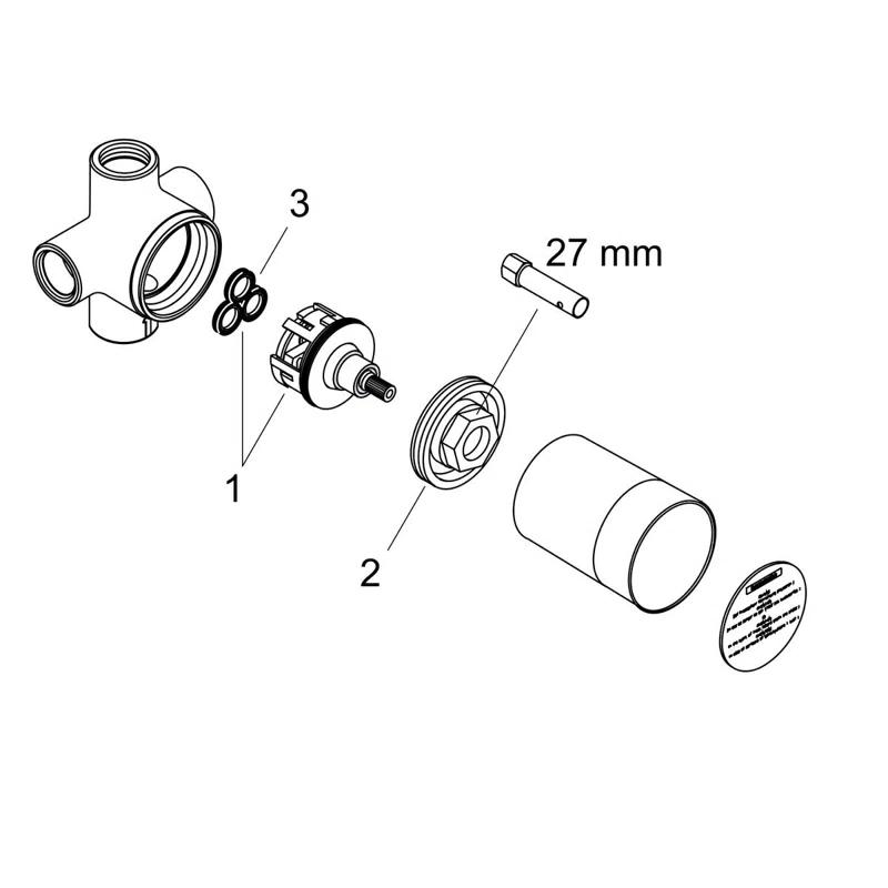 Hansgrohe 15930181 Rough Quattro 3-Way Diverter Valve