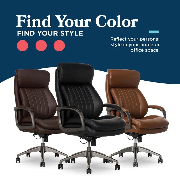 La-Z-Boy La-Z-Boy® Nova Executive Office Chair, Patented AIR Ergonomic Support Technology®, High-Back Premium Comfort & Support, Vegan PU Leather
