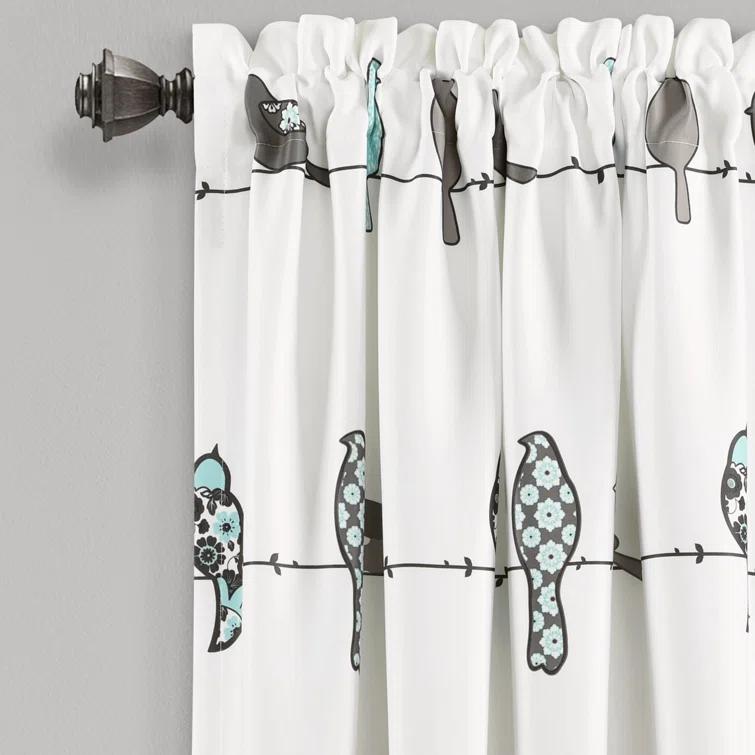 Frifoho Rowley Birds Room Darkening Thermal Rod Pocket Curtain Panels (Set of 2)