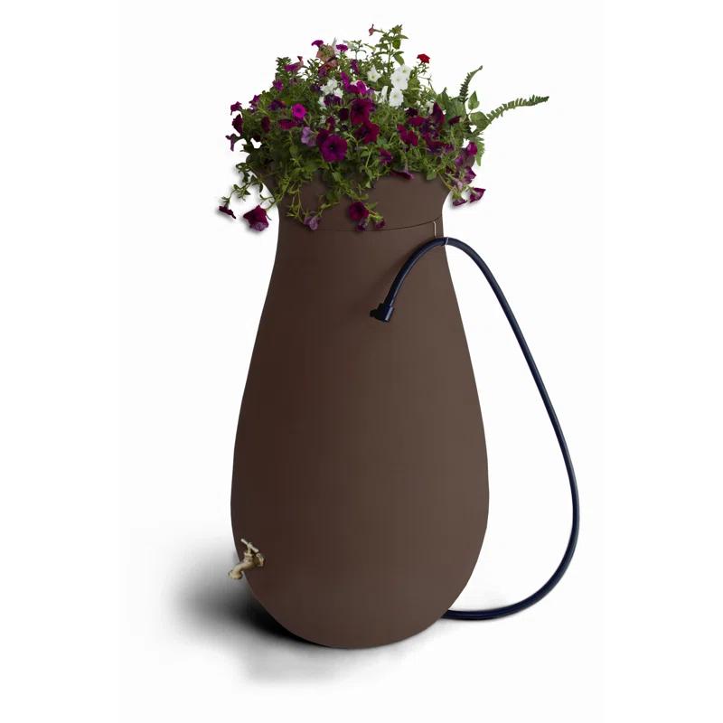 Algreen 65 Gallon Plastic Rain Barrel with Planter Top