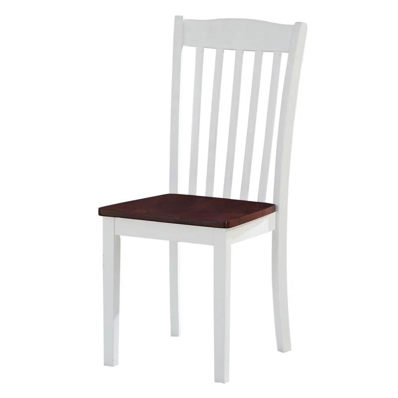 White And Walnut Slat Back Side Chairs (Set Of 2) (Set of 2)