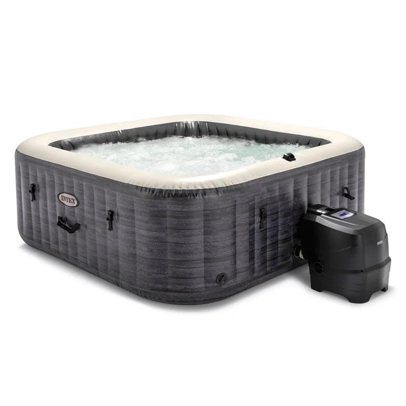 Intex Intex 120 Volt 6 Person - Person 140 - Jet Vinyl Square Inflatable Hot Tub in Gray