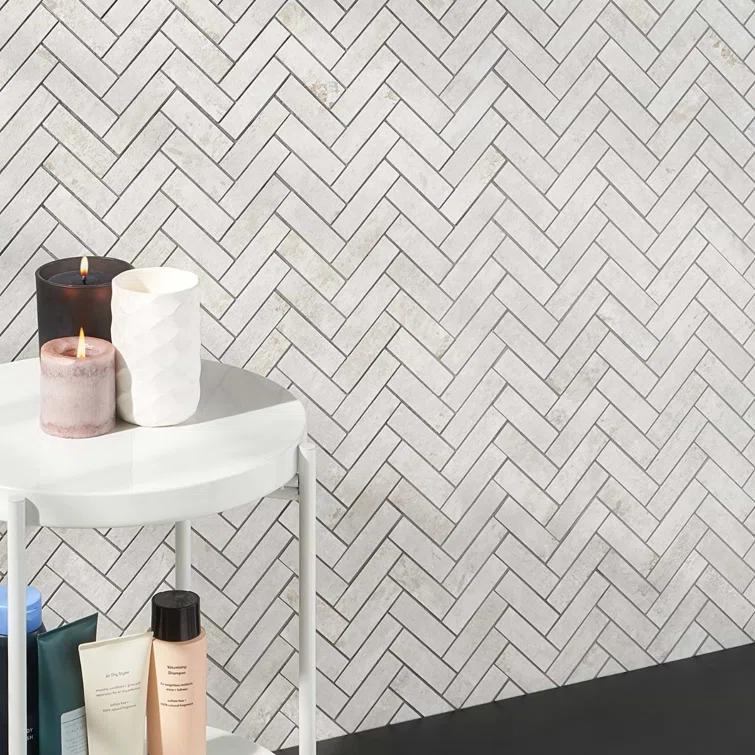 Mantis 10.03 in. x 10.62 in. Herringbone Matte Porcelain Floor & Wall Mosaic Tile (0.75 Sq.Ft./Each)
