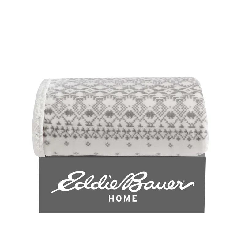 Eddie Bauer Eddie Bauer Printed Plush Fleece/Sherpa Throw Blankets