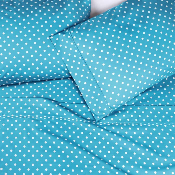 Superior Impressions Polka Dots 600 TC Cotton Poly Blend Deep Pocket Bed Sheet Set & Reviews | Wayfair