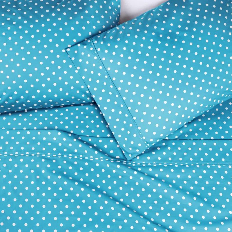 Superior Impressions Polka Dots 600 TC Cotton Poly Blend Deep Pocket Bed Sheet Set