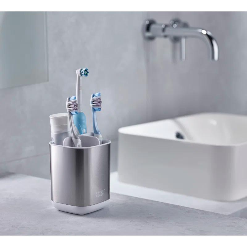 Joseph Joseph Joseph Joseph EasyStore Stainless Steel Compact Toothbrush Holder