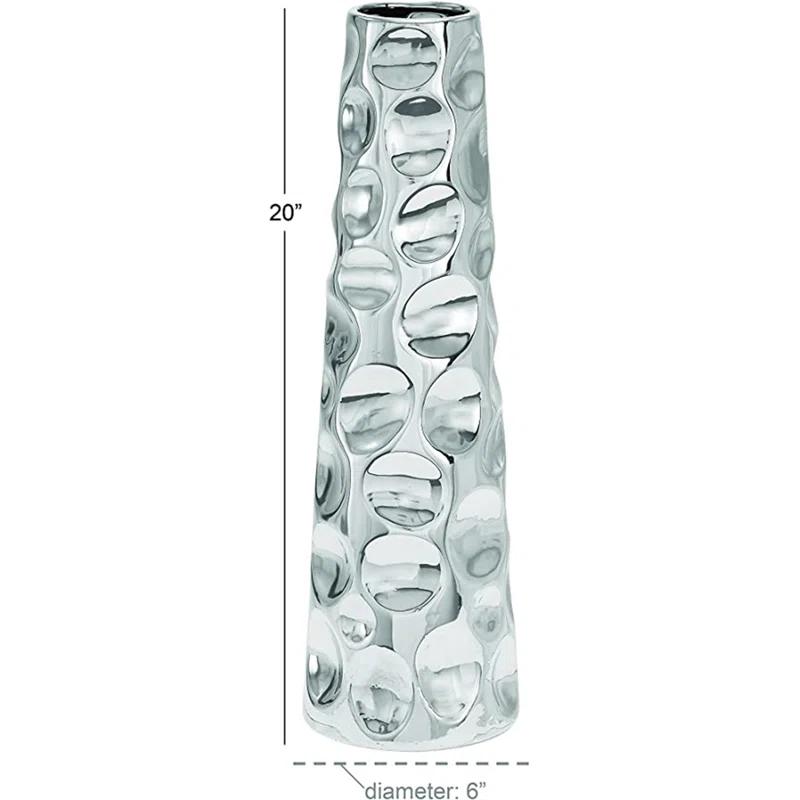 Meltham Ceramic Cone Decorative Vase with Concaved Bubble Texture