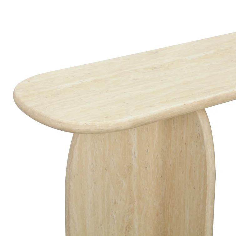 TOV Furniture Clementine Faux Travertine Console Table