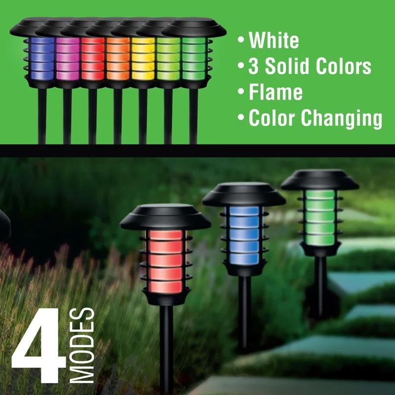 Bell+Howell Color Changing Solar Powered Pathway Lights With Remote Control, Wireless Auto On/off (Set of 8)