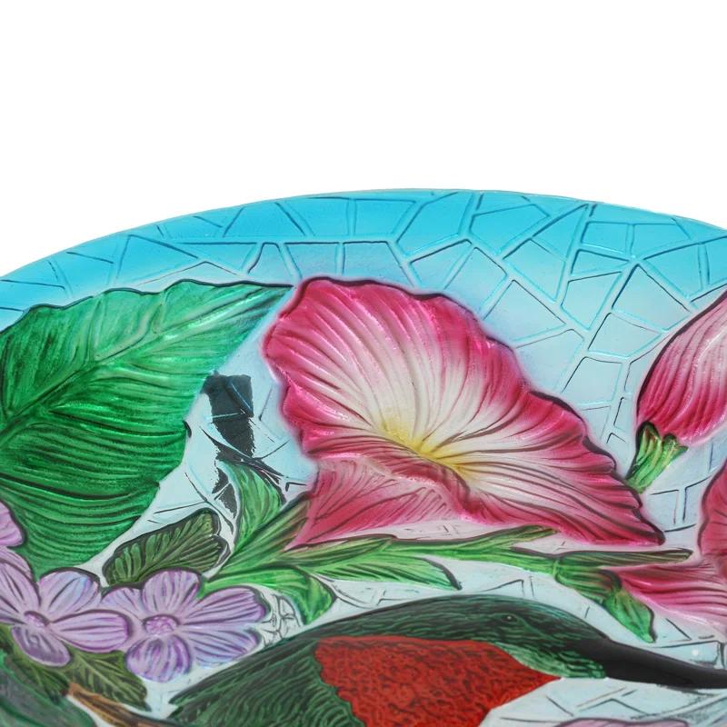 Glass Single Tier Birdbath