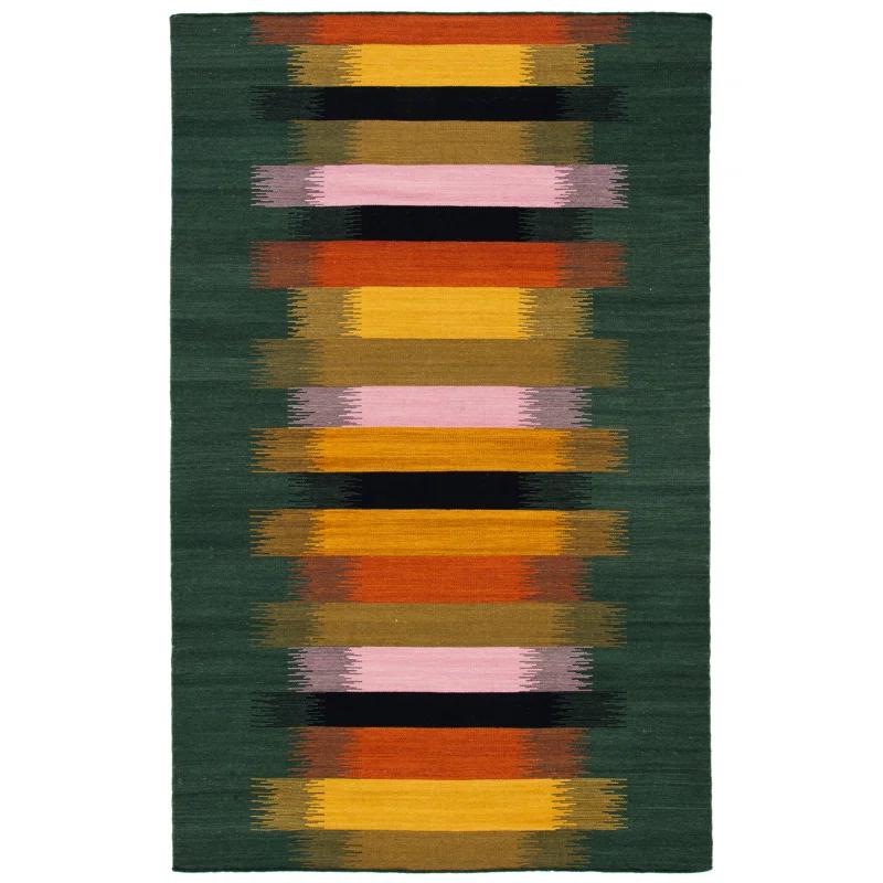 Safavieh Dhurries Flat Weave Wool/Cotton Rug in Yellow/Brown