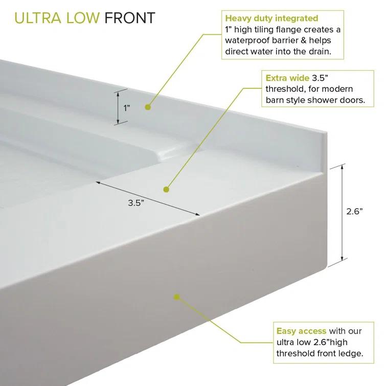 Transolid 36'' W 36'' D Square Single Shower Base FLU3636C-39