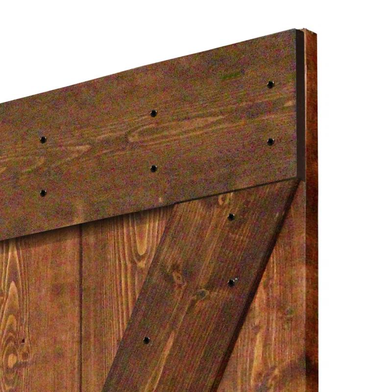 Calhome 84'' Solid Wood Paneled Painted without Installation Hardware Kit Barn Door