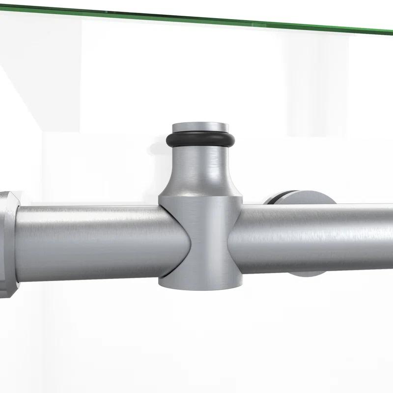 60.38" W x 34.5" D x 76" H Frameless Rectangle Sliding Shower Enclosure