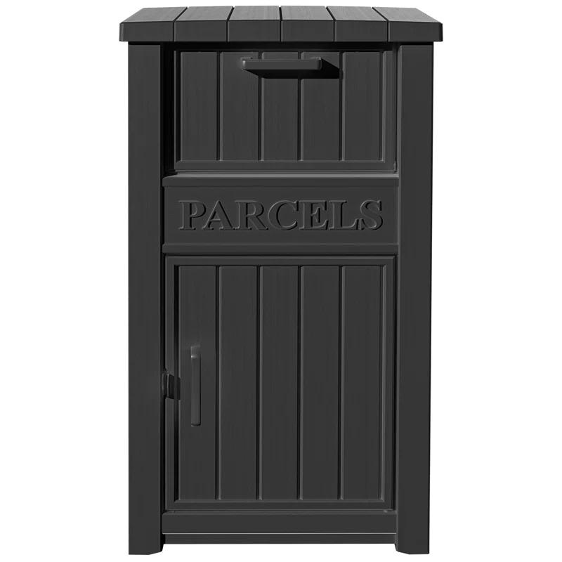 LHBcraft Resin Package Drop Box, Lockable Package Delivery and Outdoor Storage Box