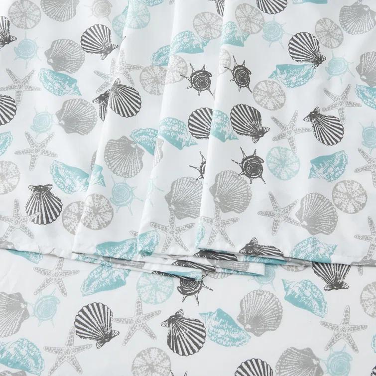 FreshFolds Ultra Soft Coastal Printed Microfiber Sheet Set