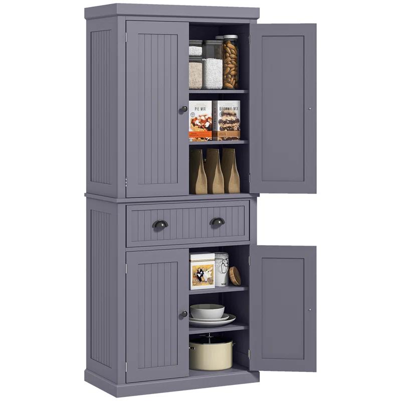 Winston Porter 72" Kitchen Pantry Cabinet Cupboard with Doors
