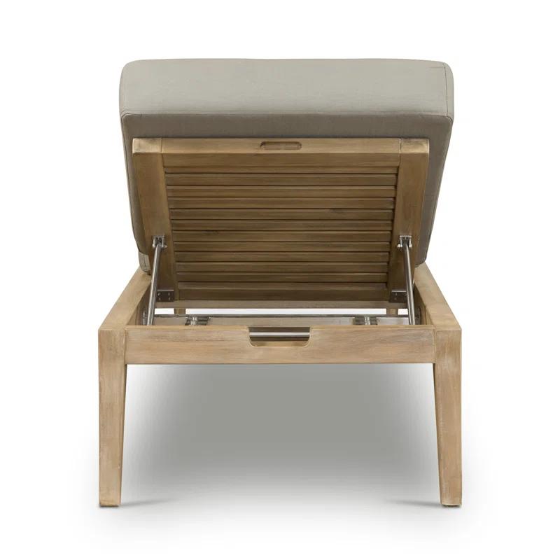 Amine 24'' Outdoor Acacia Chaise Lounge