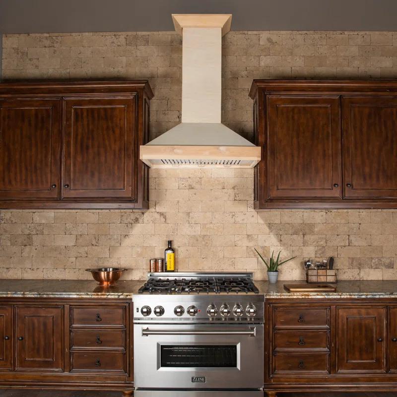 ZLINE 30 in. Convertible Vent Wooden Wall Mount Range Hood in Antigua & Walnut