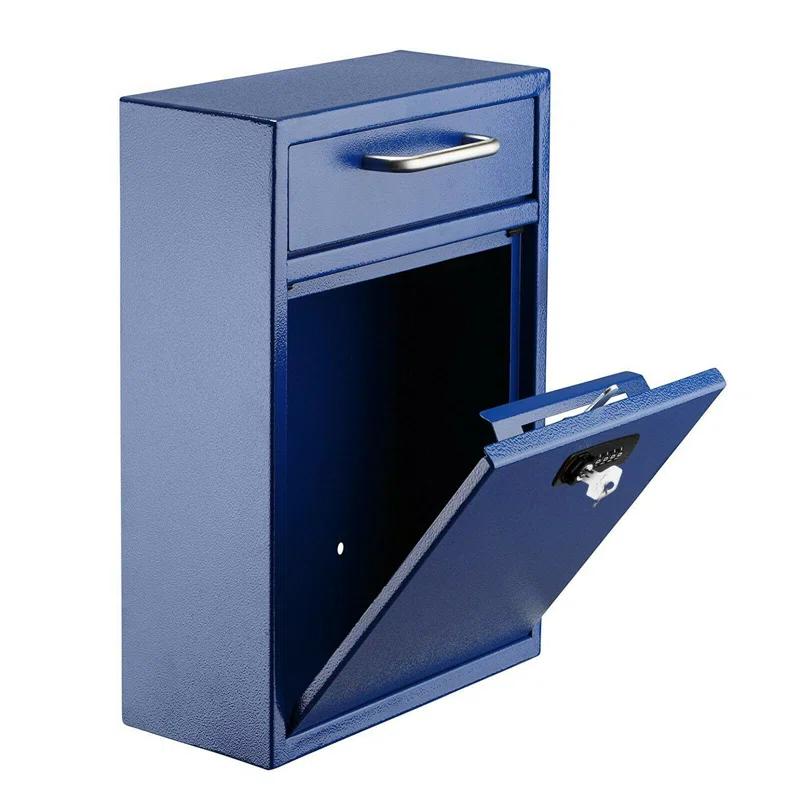 AdirOffice Wall-Mount Secure Drop Box Mailbox with Key and Combination Locking System
