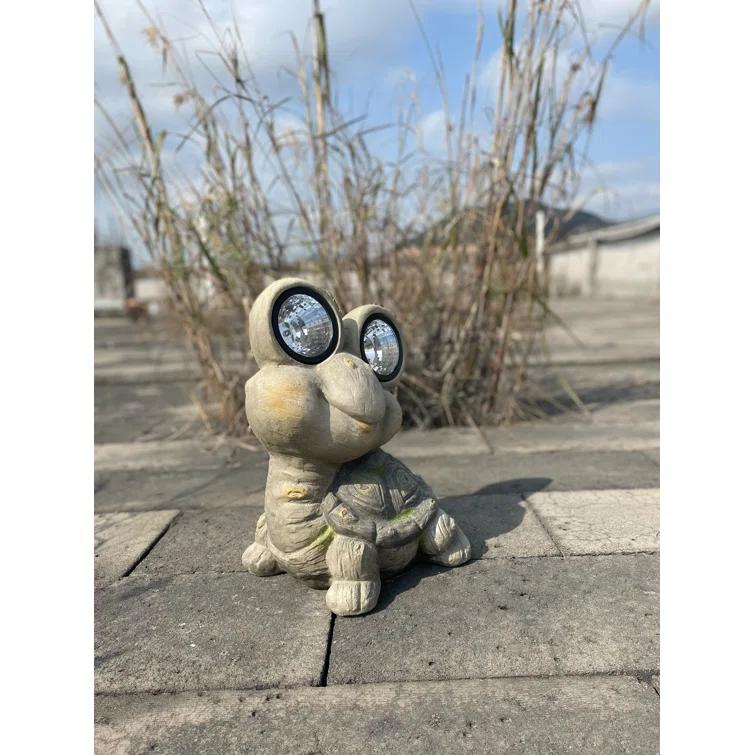 Bay Isle Home™ Swallow 15.75" Mossy Turtle Garden Statue Solar Eyes