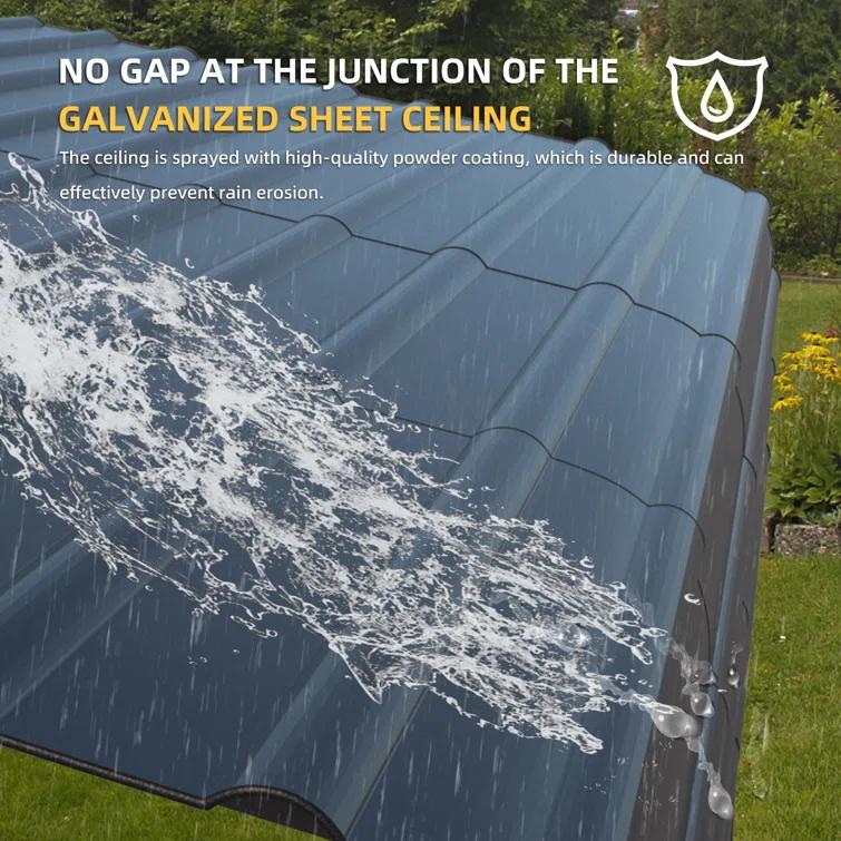 EROMMY 10 Ft. W x 15 Ft. D Carport with Galvanized Steel Roof & Reviews | Wayfair