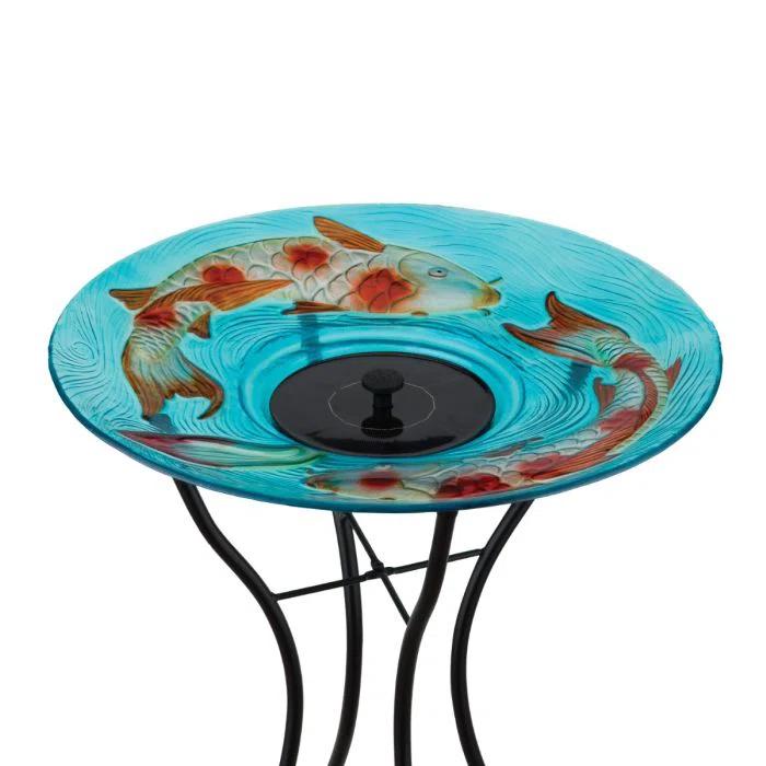 Regal Art & Gift 18" Solar Fountain/Birdbath with Stand - Koi