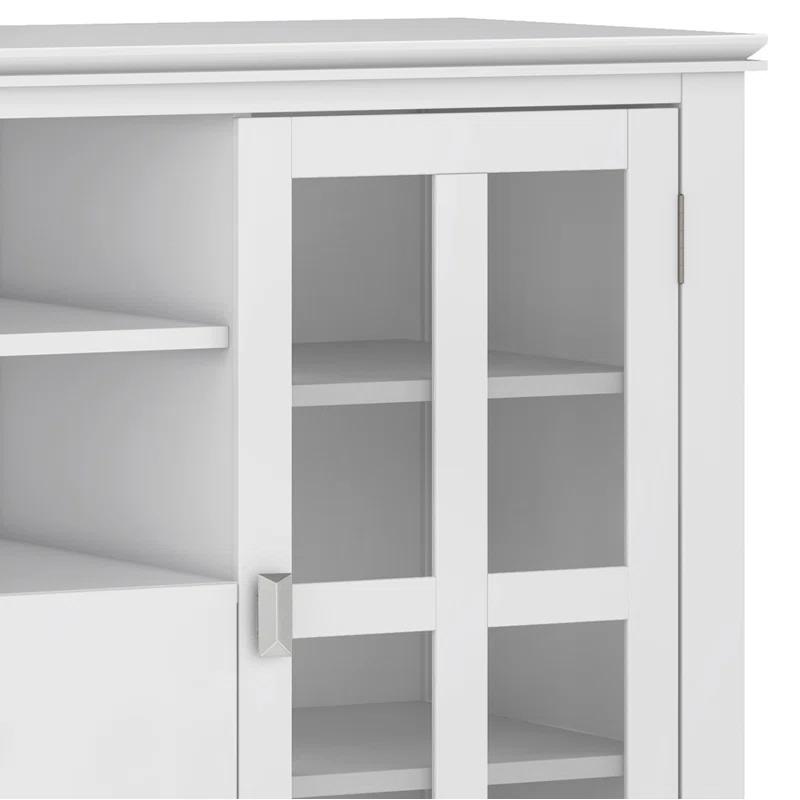 Simpli Home Artisan 53"W Solid Wood Contemporary Tall TV Stand for TVs up to 60" with Adjustable Shelves