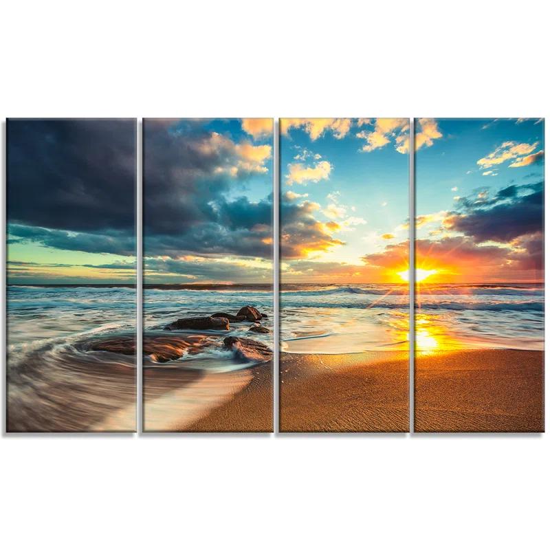 Design Art " Beautiful Cloudscape Over The Sea " 4 - Pieces