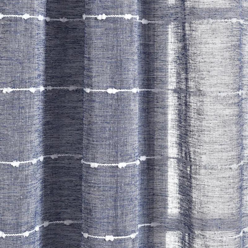 Farmhouse Textured Sheer Polyester Sheer Curtain Pair (Set of 2)