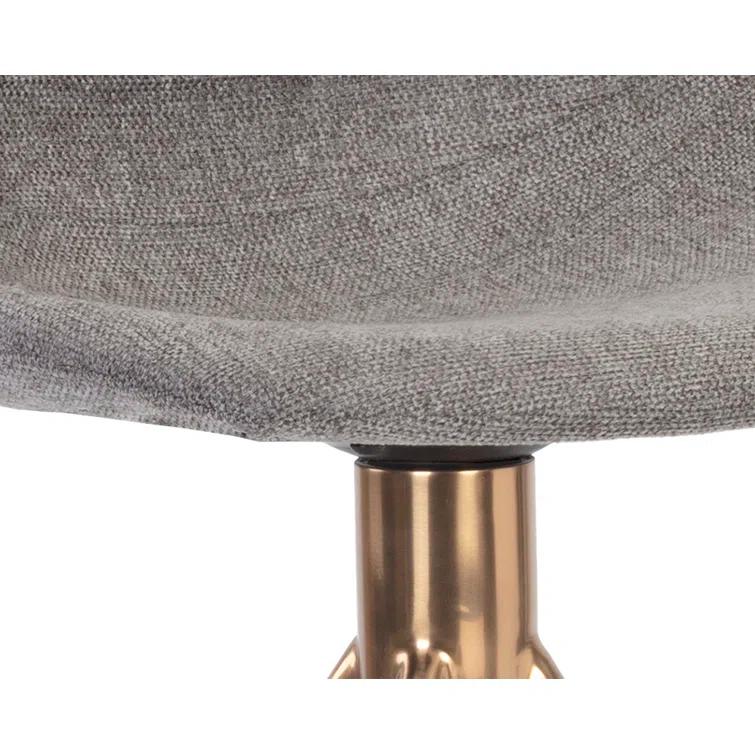 Belfast Koala Grey Gold-Base Swivel 26" Bar Stool