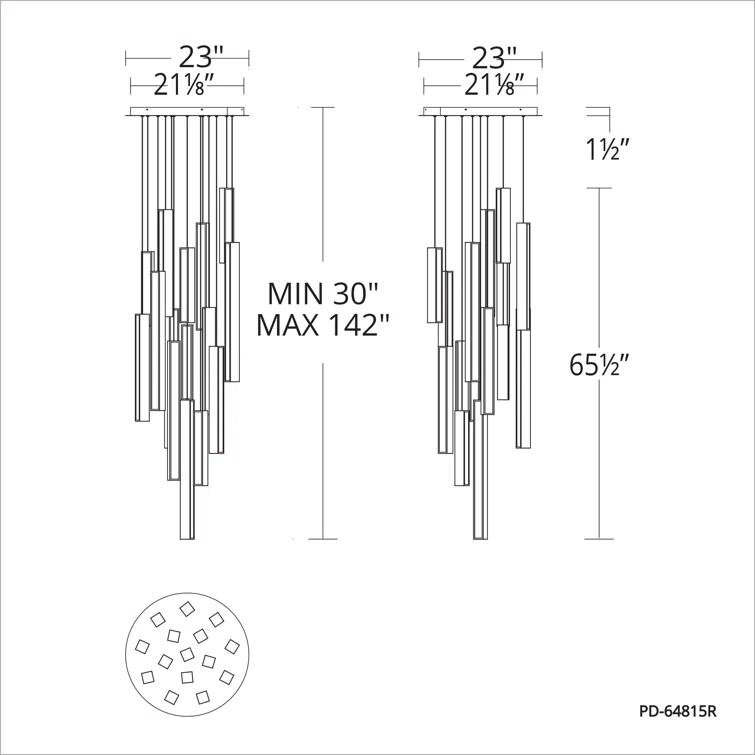Modern Forms Chaos 14 - Light Matte Black LED Cluster Pendant