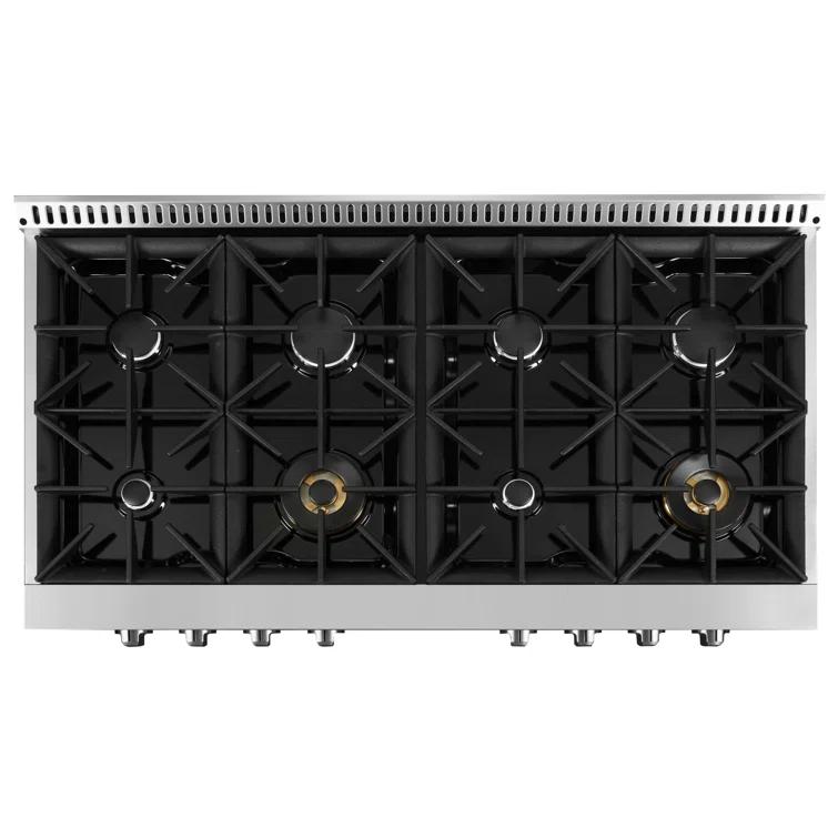 Ancona Ancona 48" Black Gas 8 Burner Cooktop AN-2162