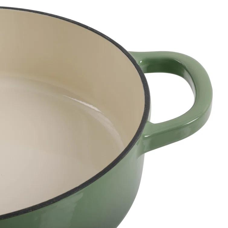 Crock-pot Crock Pot Artisan 5 Quart Round Enameled Cast Iron Braiser Pan With Self Basting Lid In Pistachio Green | Wayfair