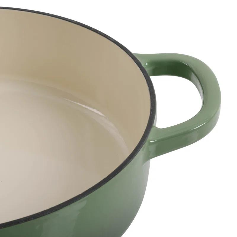 Crock-pot Crock Pot Artisan 5 Quart Round Enameled Cast Iron Braiser Pan With Self Basting Lid In Pistachio Green | Wayfair
